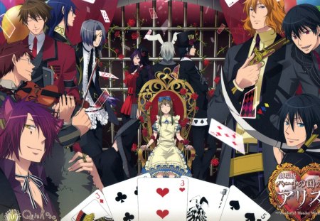 Heart No Kuni No Alice - male, cards, game, otome, anime, groups, alice