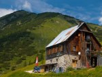 mountain chalet in summer