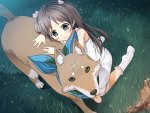 brunettes_blue_eyes_grass_dogs_long_hair_socks_scar_visual_novel_twintails_game_cg_hair_ornaments_cu_