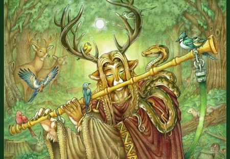 Cernunnos - nordic, elves, wood, gallic, forest, Cernunnos, celtic, pagan, barbarian, north, viking, nature, celtic cross, myth, cross, celts, paganism, wild