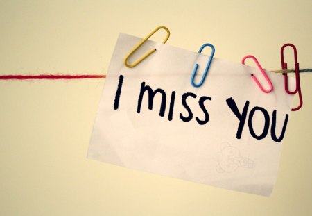 I miss you - black, miss you, yellow, blue, red, words, pink