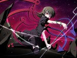 brunettes_touhou_wings_stars_snakes_weapons_red_eyes_thigh_highs_black_dress_houjuu_nue_trident_1_