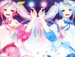 Konachan.com - 155957 hatsune_miku sakura_miku tiahszld vocaloid yuki_miku