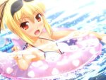 Konachan.com - 153763 blonde_hair goggles jpeg_artifacts ogata red_eyes swimsuit water