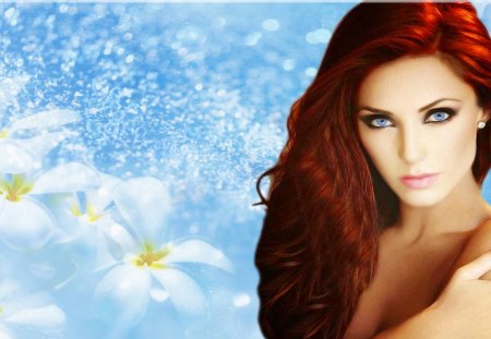 Beautiful Redhead - pretty, female, blue, eyes, red head, red hair, gorgeous, blue eyes, women, beautiful, hot, ginger, girl, beauty, flower, babe, redhead, lady, woman, sexy