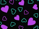 Deep Purple & Green  Hearts