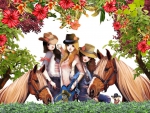 Cowgirls And Their Horses