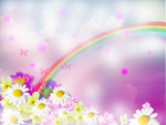 Rainbow and flowers