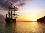 Tallship at Sunset