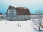 Old Barn, Abstract Paint