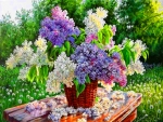 Lilacs white and mauve