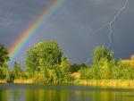 Rainbow and lightning