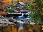 Mill in fall forest