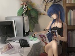 Anime Girl At computer