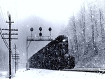 Train in snow