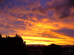 sunset over Kaimai range