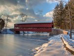 Winter covered bridge