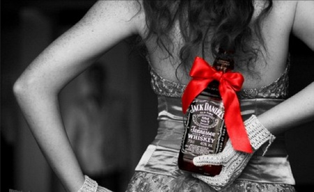 Valentine Girl - pretty, skin, elegant, female, splash of red, accent, chivas, ribbon, black and white, nice, other, women, abstract, beautiful, sensual, photography, girl, figure, whisky, body, girls, woman, cute, sexy