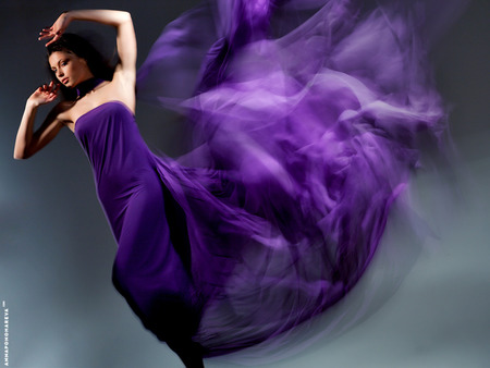 Pretty In Purple - purple dress, female, woman, model, manipulation