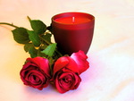 Candle and rose for Roxanna