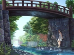 Anime girl under the bridge