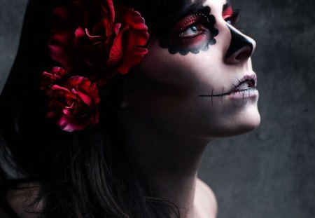 Gothic Girl - girl, gothic, female, rose