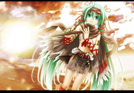 Hatsune Miku - pretty, artistic, twin tail, walking, brown, uniform, stunning, nice, program, hot, thighhighs, headband, beauty, virtual, cg, white clouds, white, scarf, sunset, cute, aqua eyes, song, outfit, sexy, dressed, vocaloid, anime, blue, boots, amazing, twintail, hatsune miku, music, aqua, red, art, sky, idol, clouds, anime girl, desert, beautiful, singer, girl, cool, orange, black, miku, awesome, diva, digital, aqua hair, thigh highs, hatsune, vocaloids