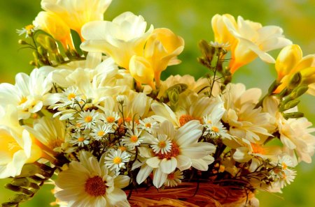 FLOWER BOUQUET - white, bouquet, golden, flowers