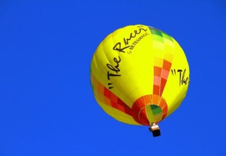 yellow balloon - yellow, blue, balloon, sky