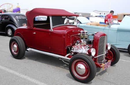 ( Ford 30 ) - hot rod, custom, maroon, classic