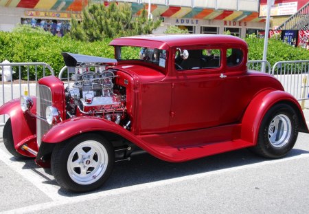 Red 31 - hotrod, ford, blown motor, clasic