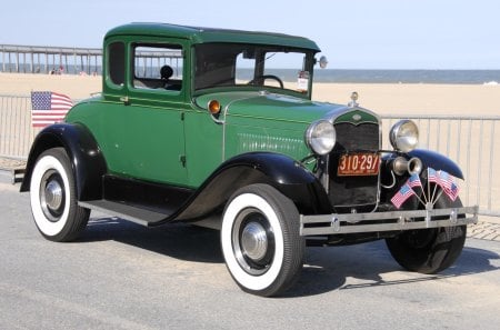 Thirty Coupe - ford, classic, whitewalls, green