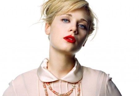 Zooey Deschanel - zooey deschanel, girl, blonde hair, beauty, red lips, actress, retro, woman, blue eyes