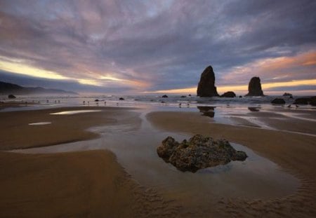 Sunrise at Cannon Beach, Oregon - northwest, ocean, beach, pacific, sun, oregon, sunrise