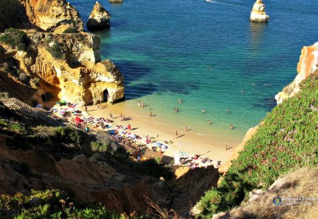 Linda praia - bonita, praia, pessoas, barco, mar, areia, natureza