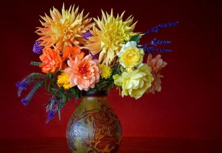 Romantic bouquet - colorful, bouquet, flowers, romantic