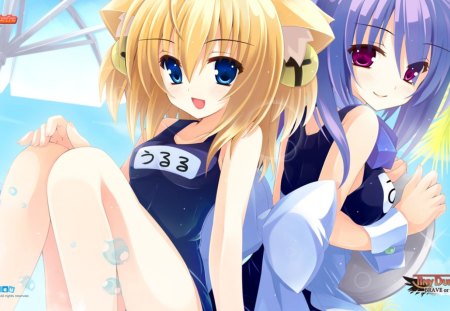 Cute Girls - girls, beach, sexy, anime, cute, catgirl