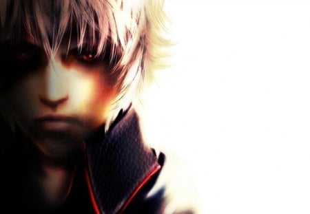 Sakata Gintoki - male, sakata gintoki, gintoki sakata, anime, white background, gin tama, spiky hair, close up