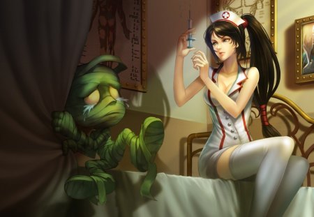 Anime Nurse - nurse, anime, mummy, vaccine