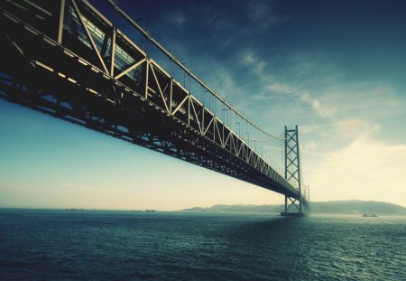 Bridge - architecture, ocean, steel, bridge