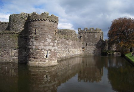 Castle Beamaris in Wales - moats, wales, ancient stonework, castles