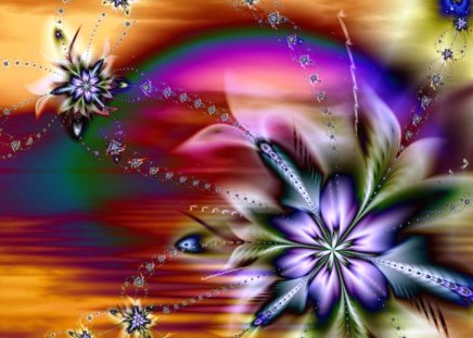 Fractal flower - fractal, colorful, imagination, wallpaper, purple, art, abstract, beautiful, flower