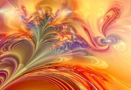 Fractal - fractal, colorful, imagination, wallpaper, multicolored, art, abstract, beautiful, orange