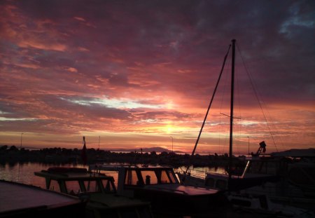 sunset in ALTINOLUK,Turkey - altinoluk, a view from turkey, sunset at the seaside, a sunset