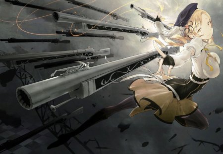 I Love my NEW gun - anime, gun, sexy, girl