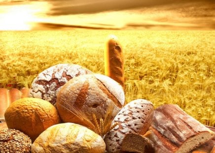 Delicious baking - rays, sky, wheat, sun, delicious, summer, baking, shine, nature, glow, clouds, golden, sunny, bread