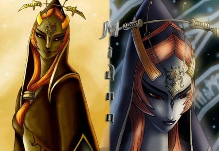 light and dark - link, midna, princes, zelda