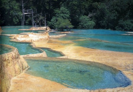 Tiny Little Lakes - lakes, forest, rock, water, daylight, blue, tiny, small, trees, nature, stone, day