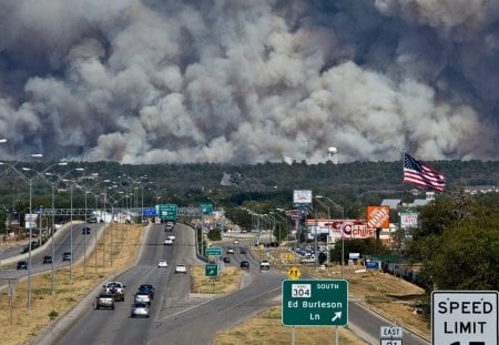 Bastrop, Texas - wild fire, smoke, texas, 2011