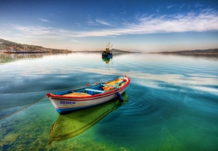 Beautiful Place - sky, sailboats, peaceful, water, colorful, mountains, view, reflection, clouds, river, color, house, boat, ocean, houses, boats, landscape, sailing, lovely, nature, village, beautyharbour, beautiful, splendor, colors, sailboat, sea, drifting